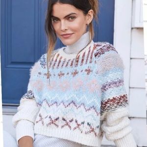 Anthropologie | Daily Practice Multicoloured Wool Cropped Sweater Size S/XS